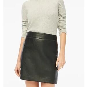 J. Crew Factory Faux Leather Skirt A Line Mini High Rise Black Size 10